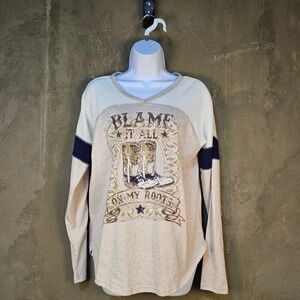 Blame It All On My Roots Top Western Nashville L Waffle Knit Boots Country Music